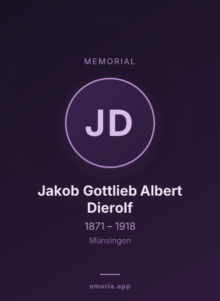 Memorial portrait of Jakob Gottlieb Albert Dierolf