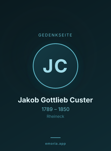 Gedenkportrait von Jakob Gottlieb Custer