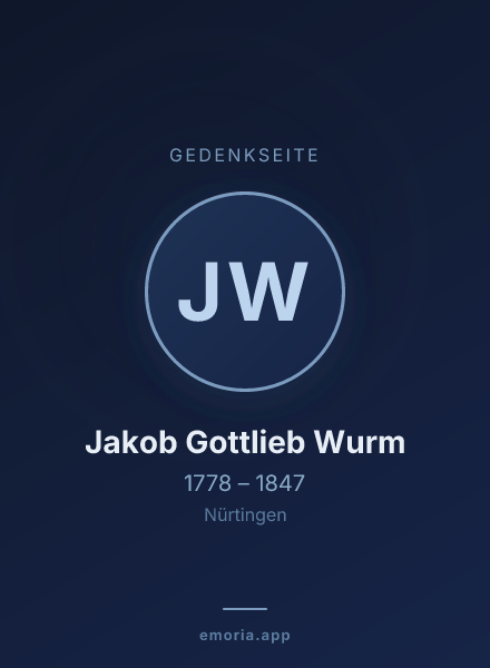 Gedenkportrait von Jakob Gottlieb Wurm