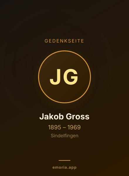 Gedenkportrait von Jakob Gross