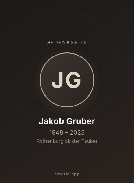 Gedenkportrait von Jakob Gruber