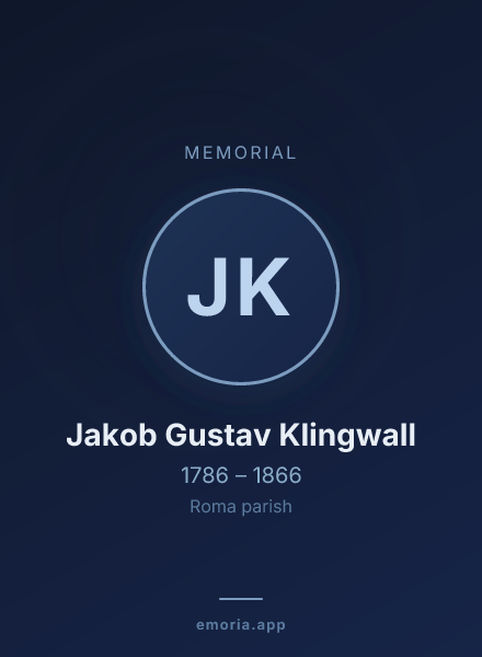 Memorial portrait of Jakob Gustav Klingwall