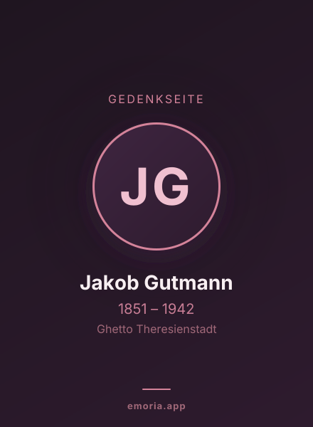 Gedenkportrait von Jakob Gutmann