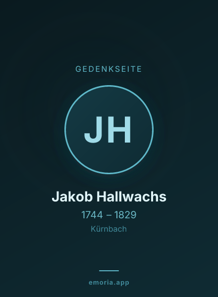 Gedenkportrait von Jakob Hallwachs