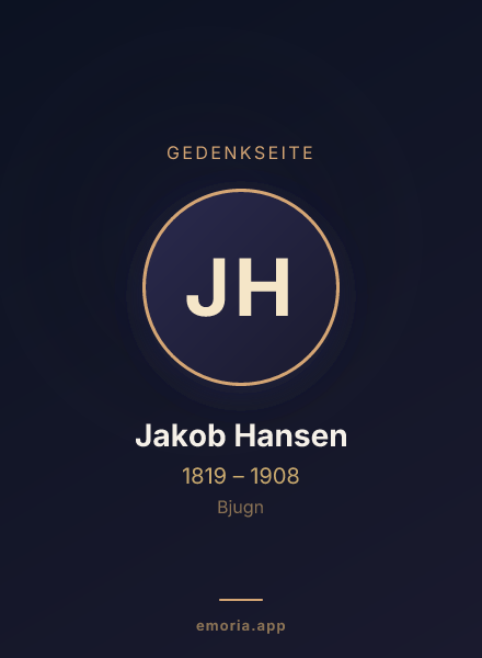 Gedenkportrait von Jakob Hansen
