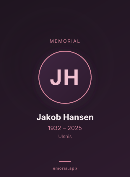 Memorial portrait of Jakob Hansen