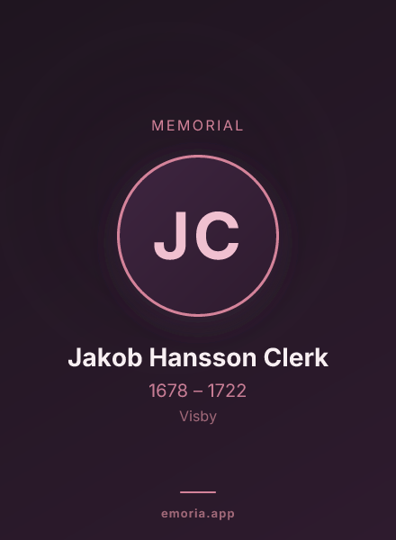 Memorial portrait of Jakob Hansson Clerk