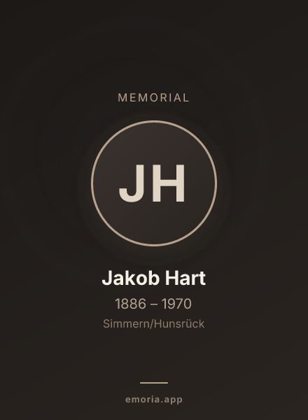 Memorial portrait of Jakob Hart