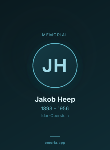 Memorial portrait of Jakob Heep