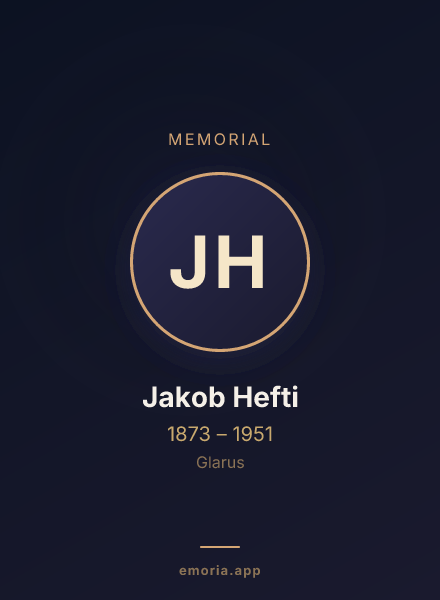 Memorial portrait of Jakob Hefti