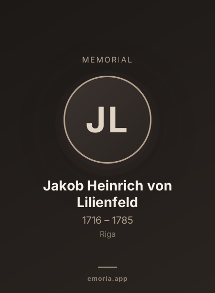 Memorial portrait of Jakob Heinrich von Lilienfeld