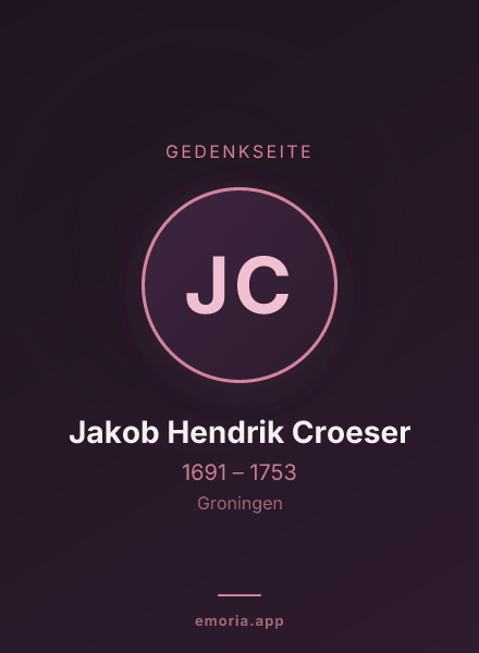 Gedenkportrait von Jakob Hendrik Croeser
