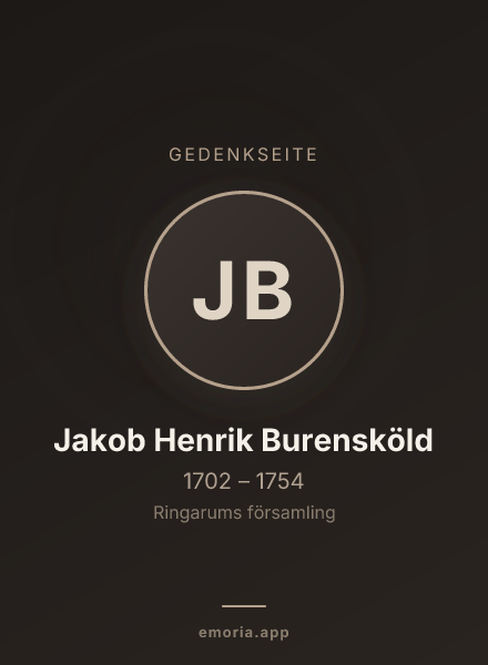 Gedenkportrait von Jakob Henrik Burensköld