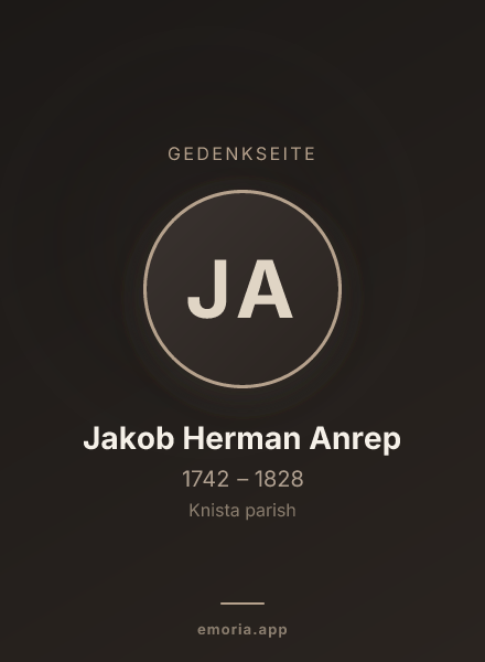 Gedenkportrait von Jakob Herman Anrep