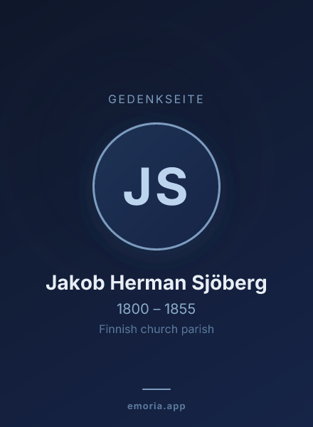 Gedenkportrait von Jakob Herman Sjöberg