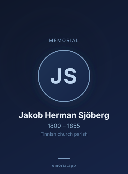 Memorial portrait of Jakob Herman Sjöberg