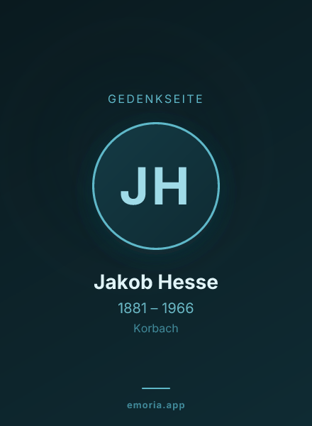 Gedenkportrait von Jakob Hesse
