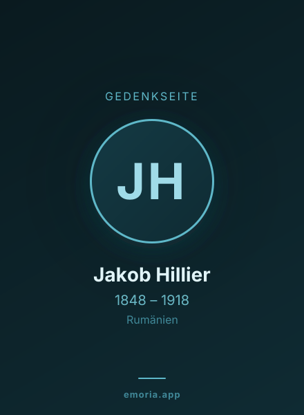 Gedenkportrait von Jakob Hillier