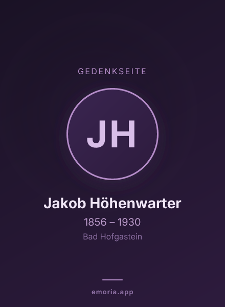 Gedenkportrait von Jakob Höhenwarter