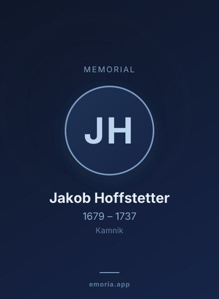 Memorial portrait of Jakob Hoffstetter