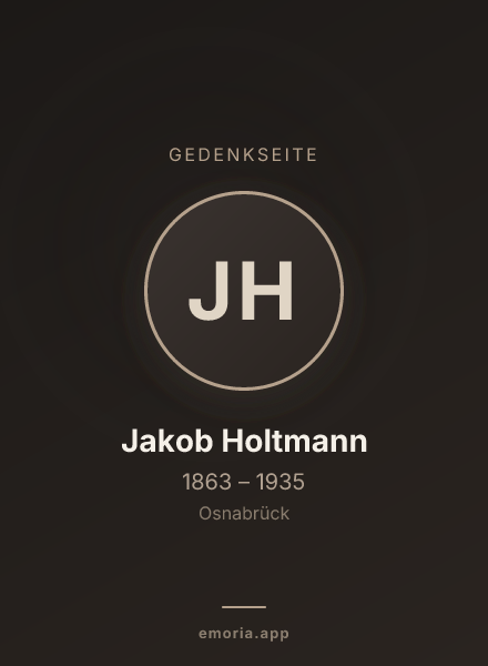 Gedenkportrait von Jakob Holtmann