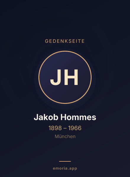 Gedenkportrait von Jakob Hommes
