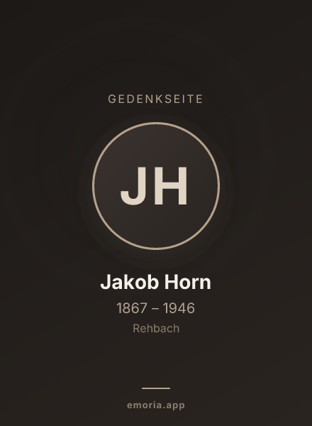 Gedenkportrait von Jakob Horn