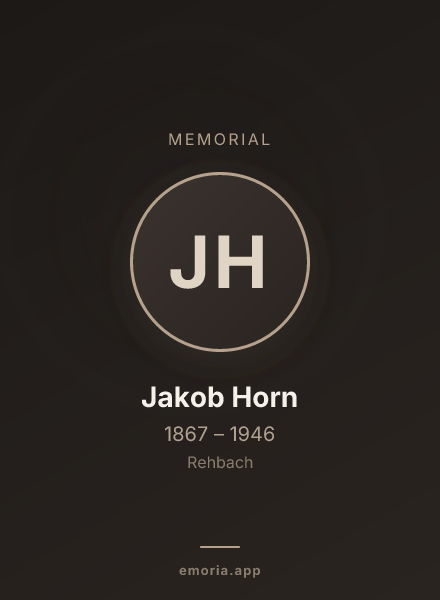 Memorial portrait of Jakob Horn