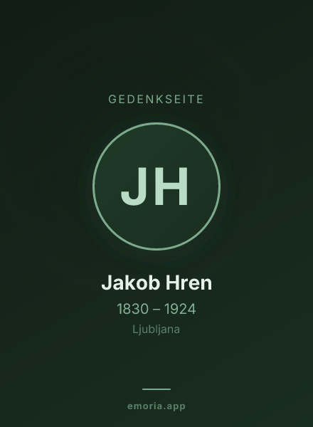 Gedenkportrait von Jakob Hren