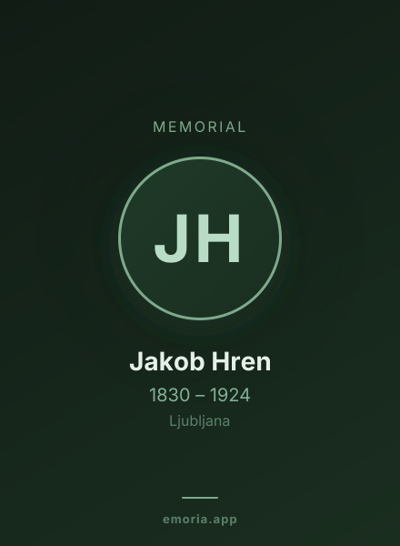 Memorial portrait of Jakob Hren