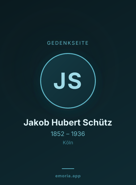 Gedenkportrait von Jakob Hubert Schütz