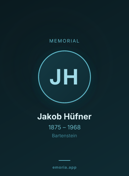 Memorial portrait of Jakob Hüfner
