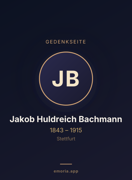 Gedenkportrait von Jakob Huldreich Bachmann