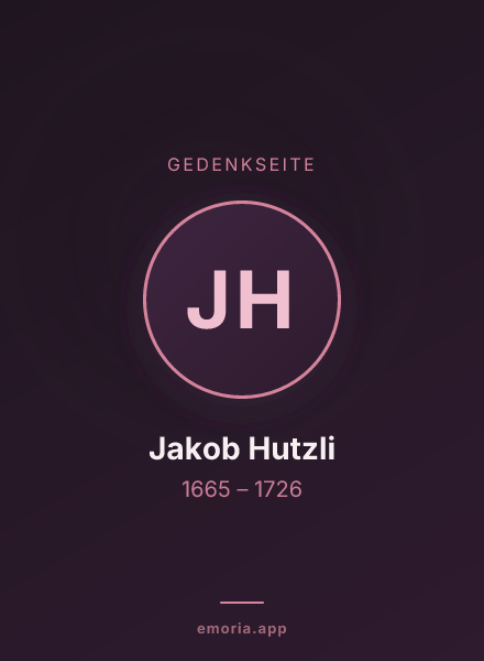 Gedenkportrait von Jakob Hutzli