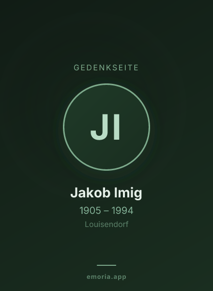 Gedenkportrait von Jakob Imig