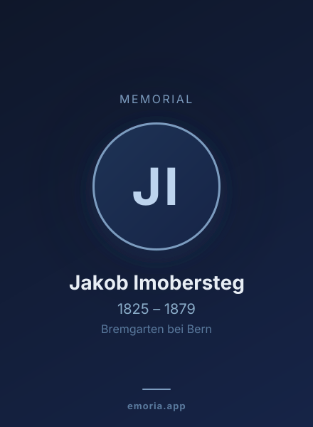 Memorial portrait of Jakob Imobersteg