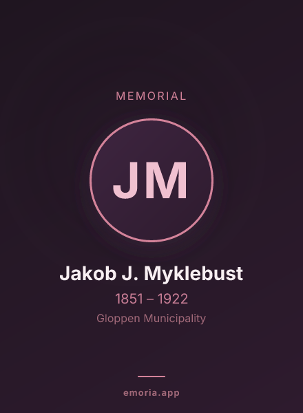 Memorial portrait of Jakob J. Myklebust