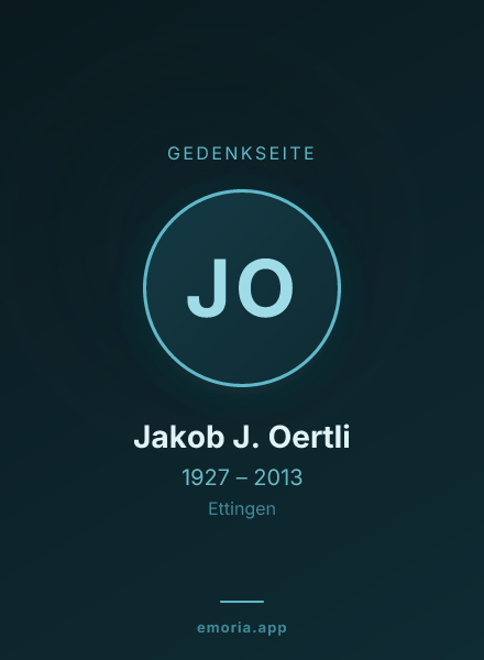 Gedenkportrait von Jakob J. Oertli