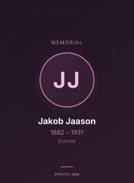 Memorial portrait of Jakob Jaason