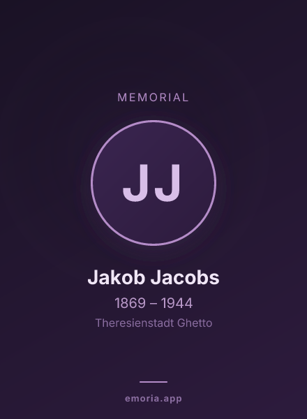 Memorial portrait of Jakob Jacobs