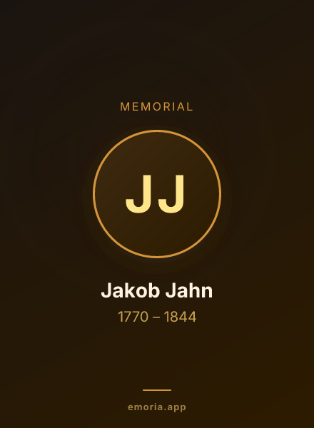 Memorial portrait of Jakob Jahn
