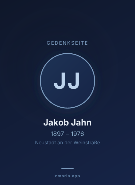 Gedenkportrait von Jakob Jahn