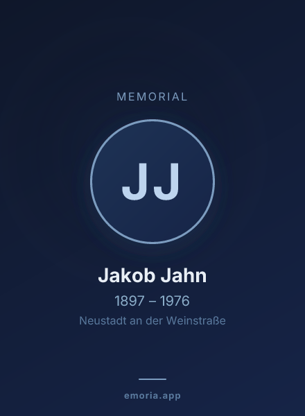 Memorial portrait of Jakob Jahn