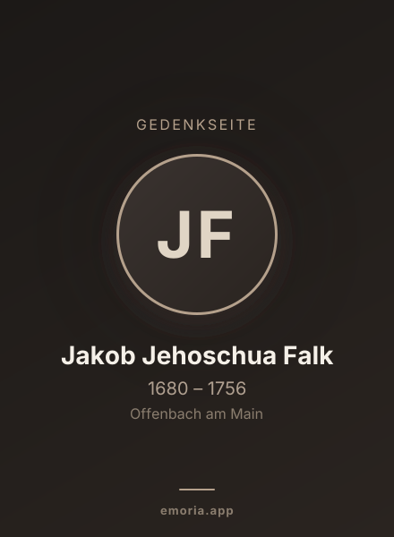 Gedenkportrait von Jakob Jehoschua Falk