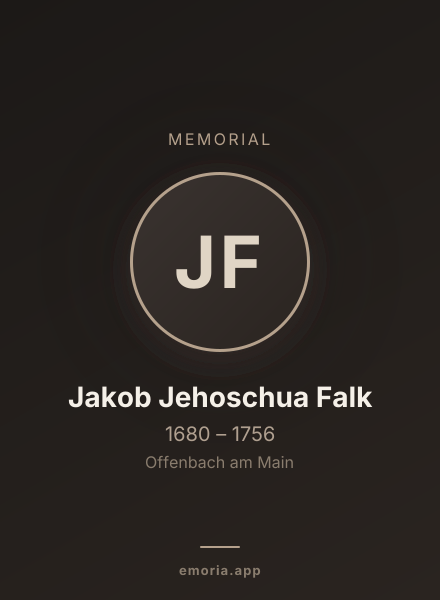Memorial portrait of Jakob Jehoschua Falk