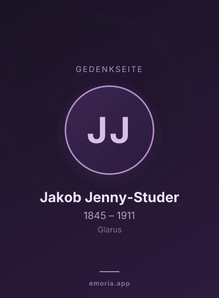 Gedenkportrait von Jakob Jenny-Studer