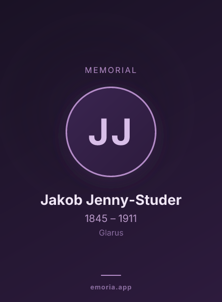 Memorial portrait of Jakob Jenny-Studer