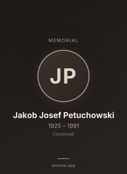 Memorial portrait of Jakob Josef Petuchowski