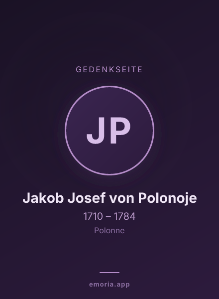 Gedenkportrait von Jakob Josef von Polonoje