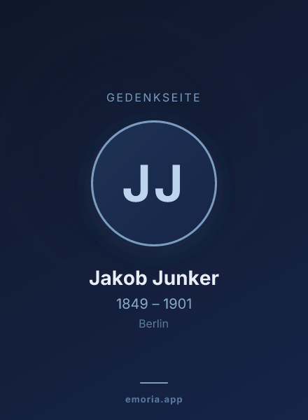 Gedenkportrait von Jakob Junker